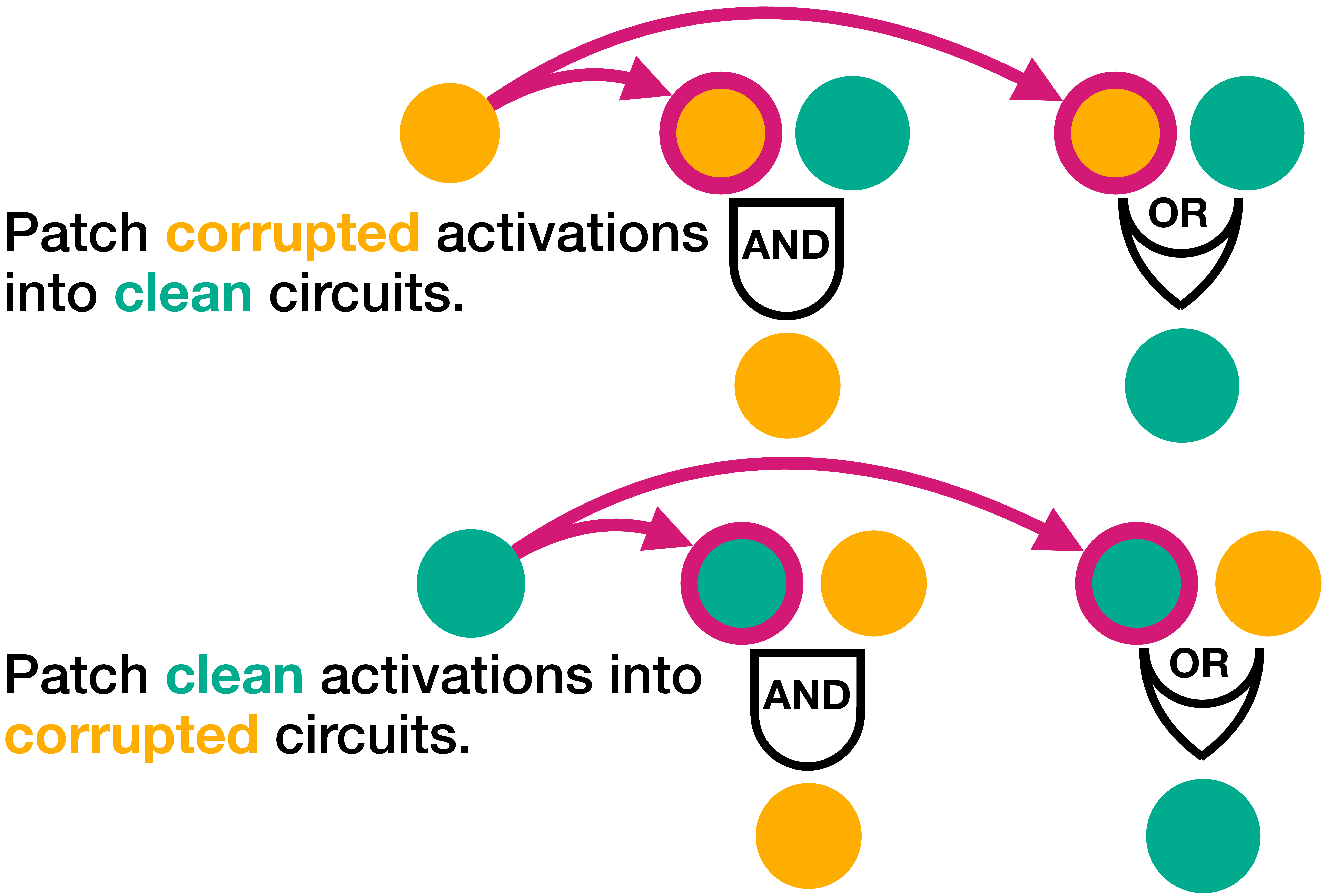 Boolean circuits in activation patching