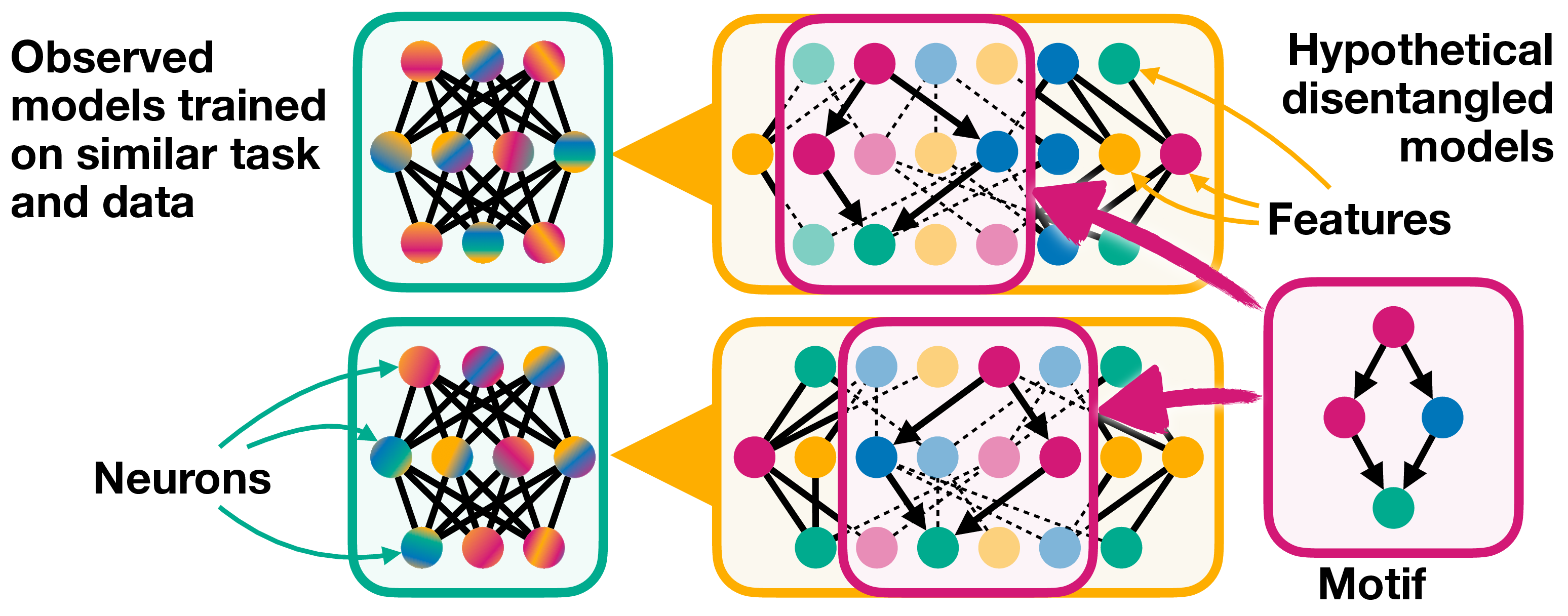 Motifs in neural networks